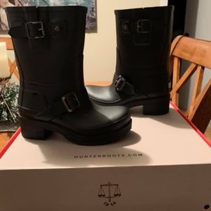 Hunter Women Original Ankle Biker Matte Rain BOOTS